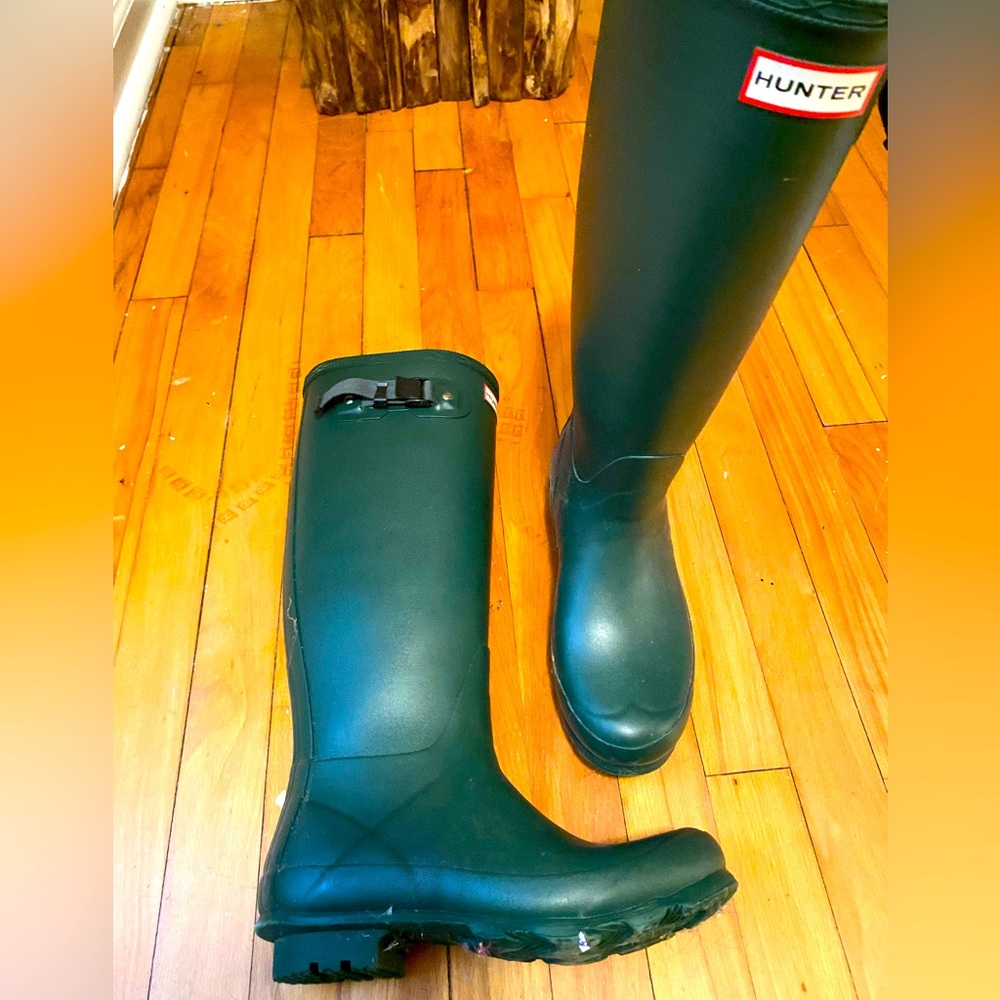 Hunter Green Rain Boots